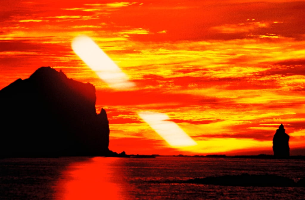 神威岬に沈む夕日